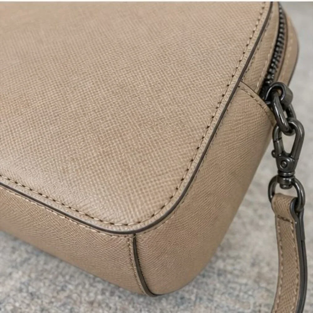 Sand Saffiano Crossbody Bag